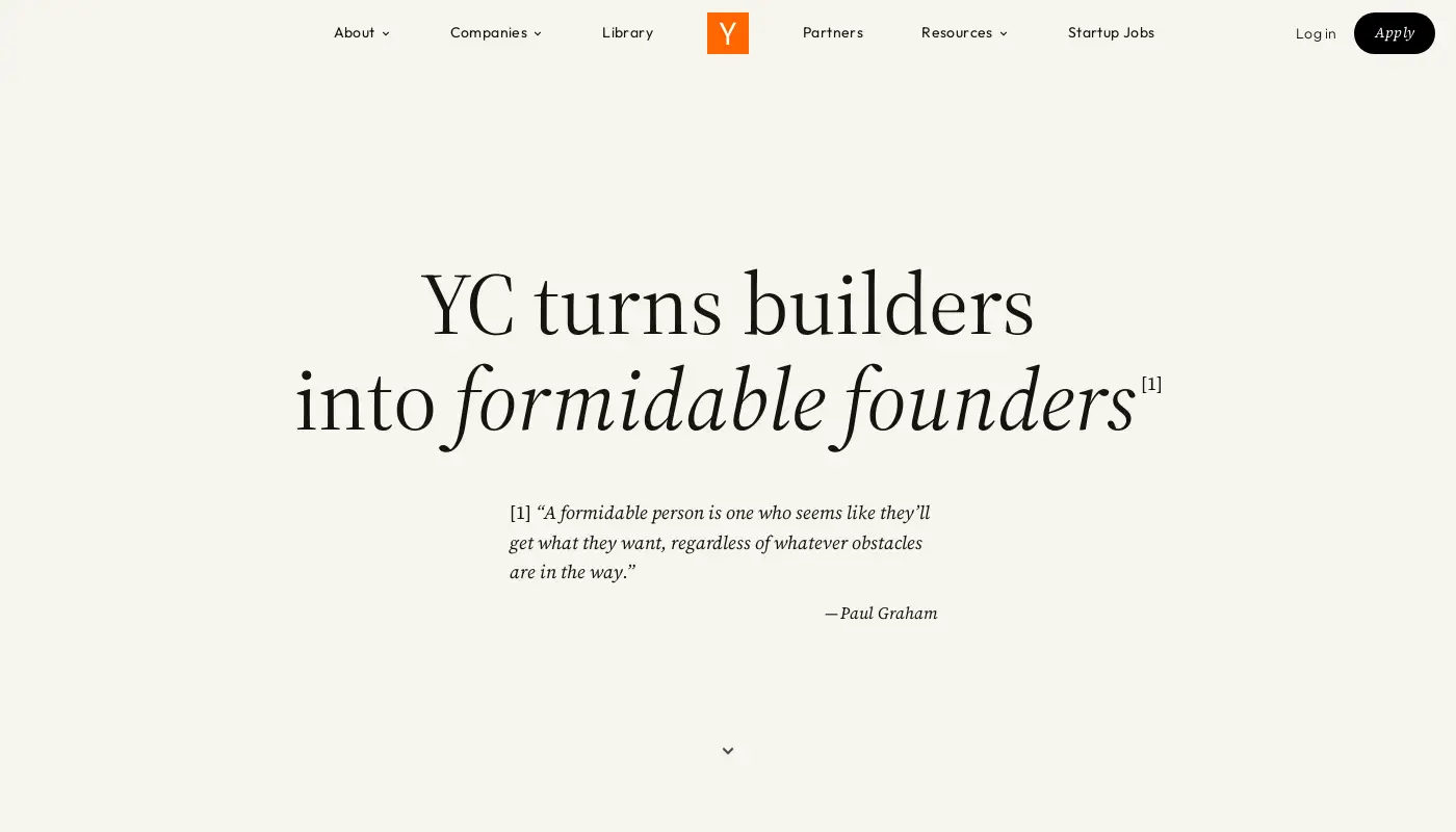 Screenshot of www.ycombinator.com